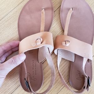Joie Nude Leather Sandals